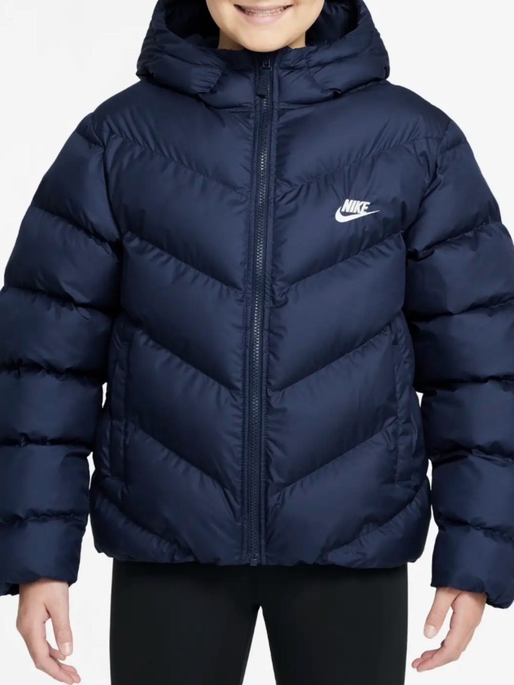 NIKE HEAVYWEIGHT PUFFER JACKET NAVY - L